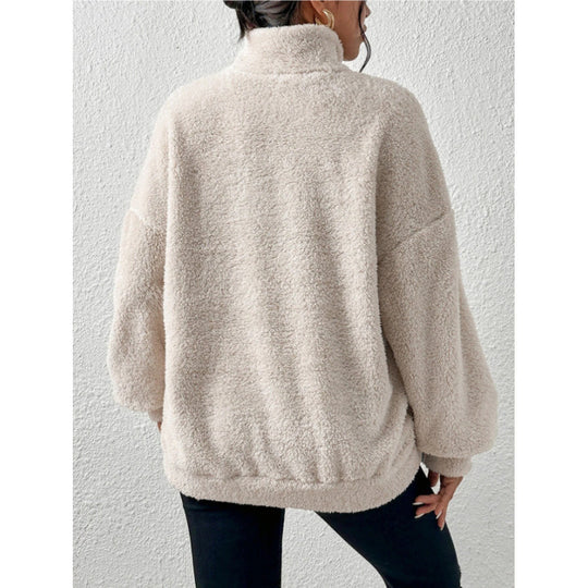 Damen Fleece-Pullover mit hohem Kragen Heidi-Mode
