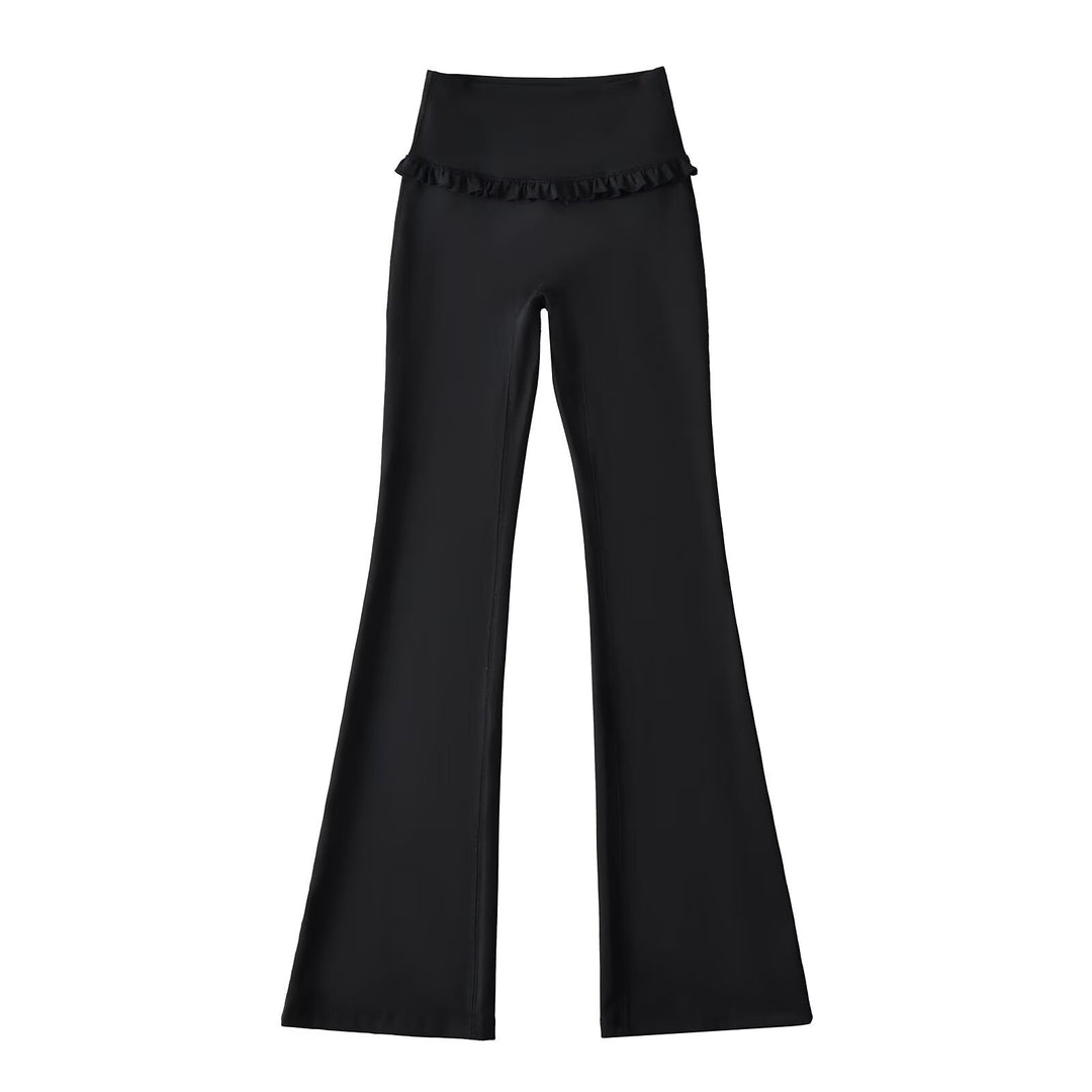 Damen Leggings mit Volantbund und figurformendem Schnitt Heidi-Mode