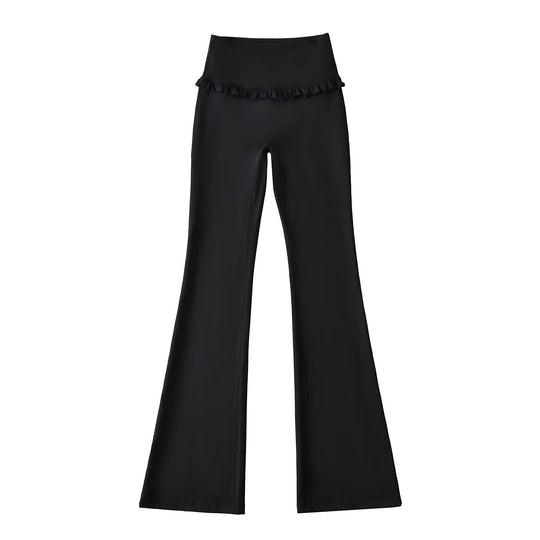 Damen Leggings mit Volantbund und figurformendem Schnitt Heidi-Mode