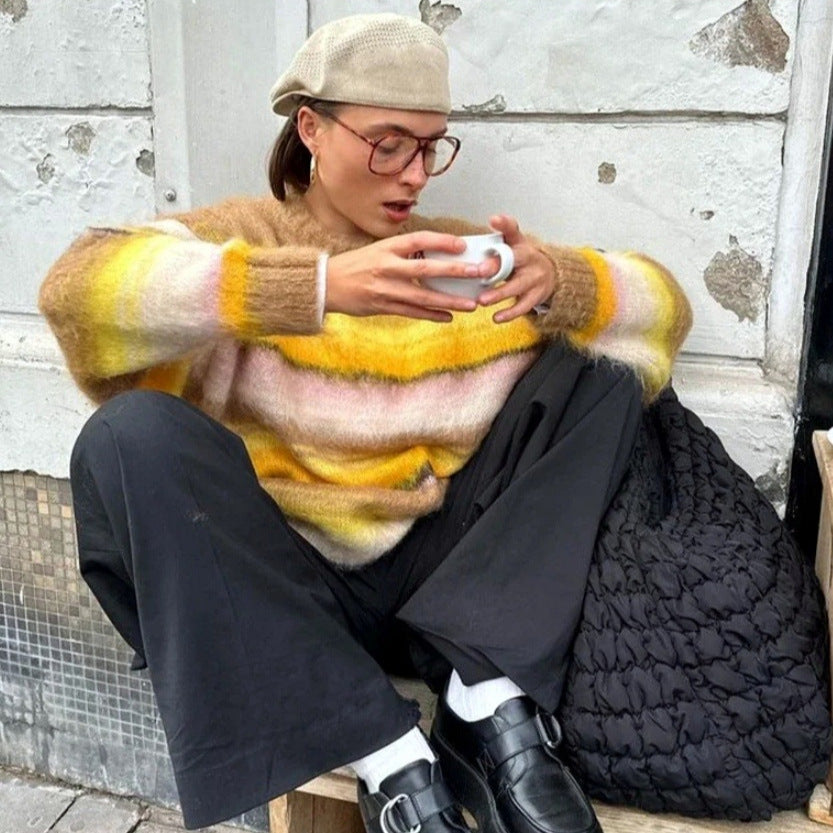 Damen Grobstrick Pullover mit lässiger Passform und oversized Schnitt Heidi-Mode