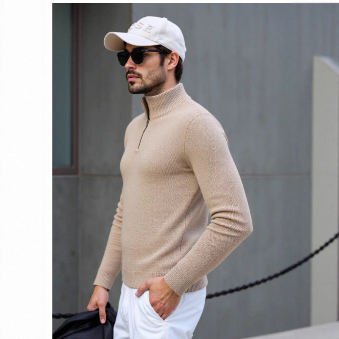 Herren Rollkragenpullover mit modernem Strukturdesign Heidi-Mode