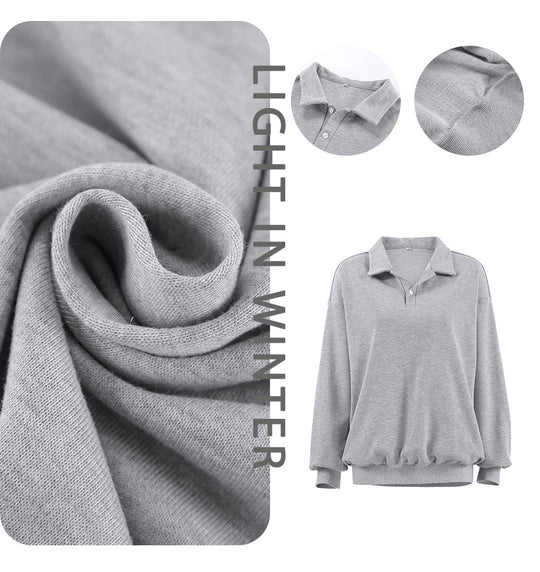Damen Pullover mit modernem Kragen und langen Ärmeln Heidi-Mode