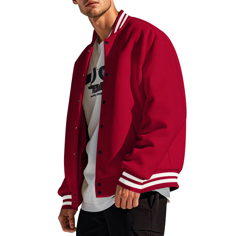 Herren Collegejacke mit elastischen Bündchen und hochwertiger Verarbeitung Heidi-Mode