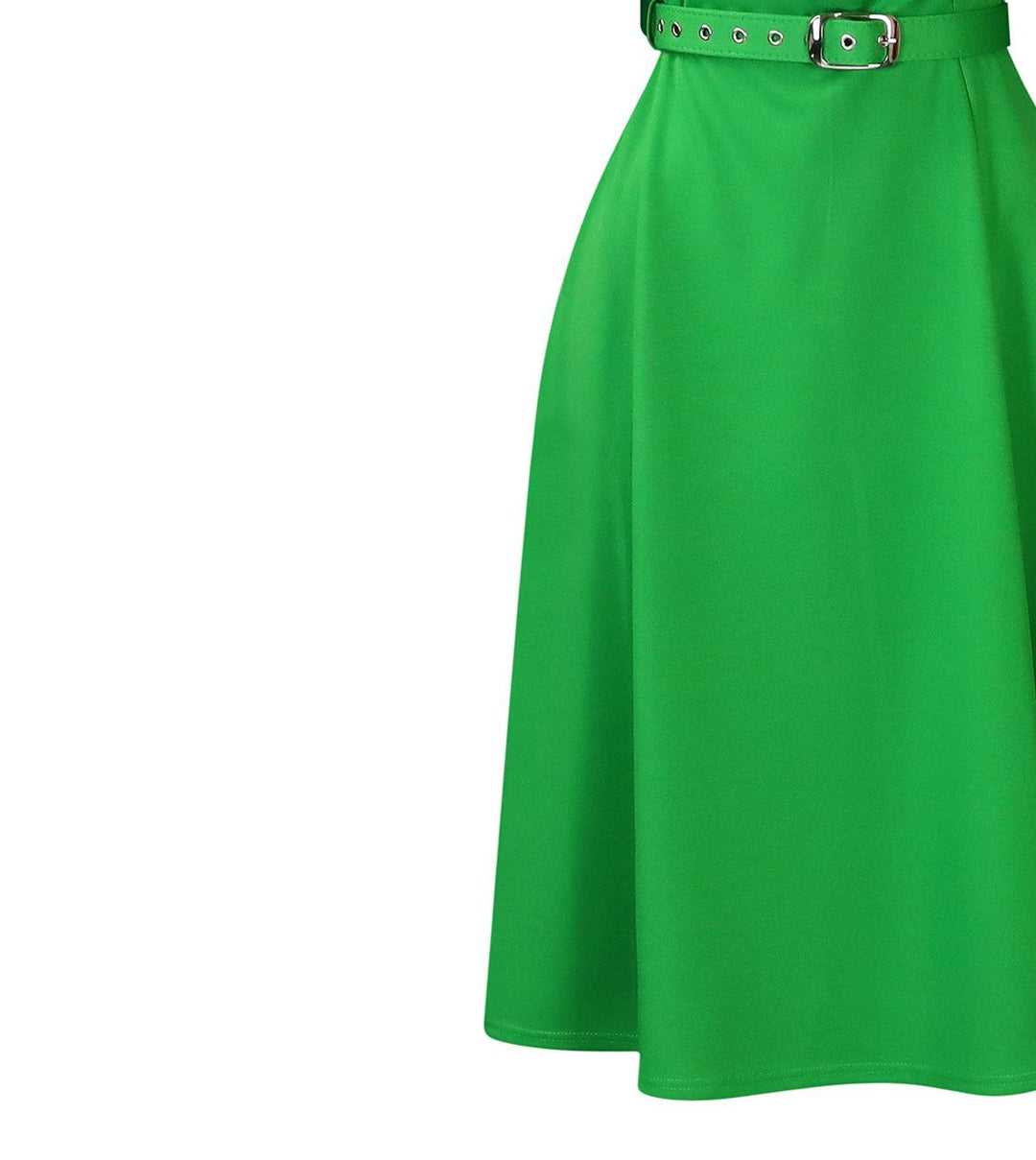 Damen ausgestelltes Kleid mit elegantem Schnitt und schickem Taillengürtel Heidi-Mode
