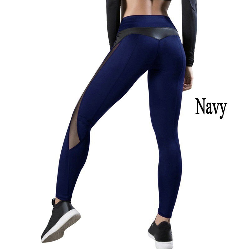 Damen Sport-Leggings mit atmungsaktivem Mesh-Einsatz Heidi-Mode