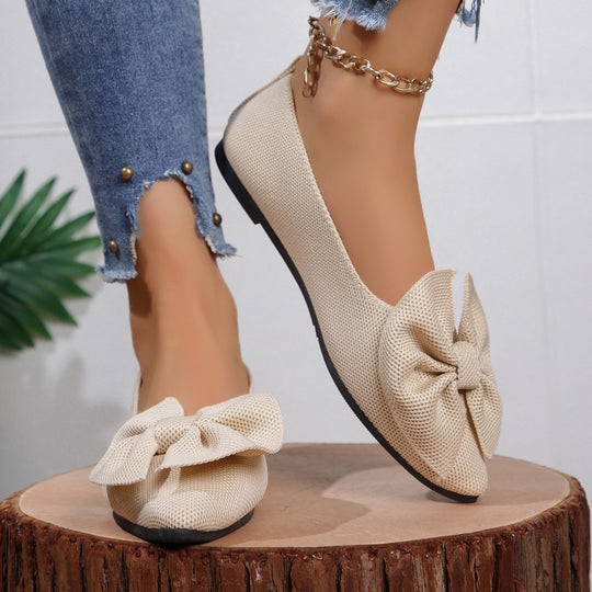 Damen Ballerinas mit dekorativem Schleifendetail und bequemem Fußbett Heidi-Mode