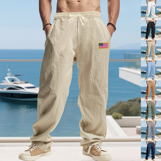 Herren lässige Freizeithose mit elastischem Bund und praktischen Seitentaschen Heidi-Mode