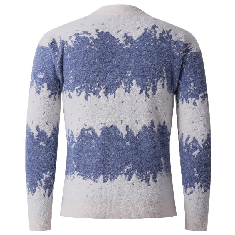 Herren trendiger Pullover mit strukturiertem Farbverlauf Heidi-Mode