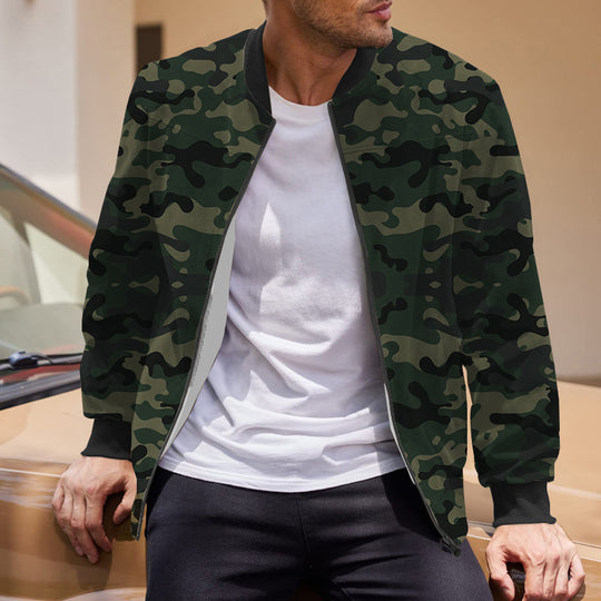 Herren Bomberjacke mit modernem Camouflage-Design und elastischen Bündchen Heidi-Mode