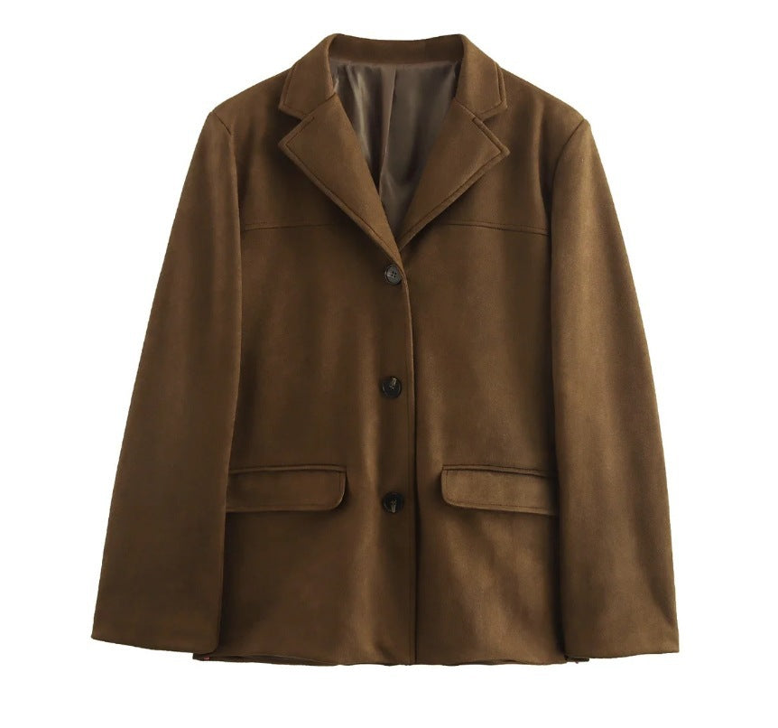 Damen Hochwertige Blazerjacke aus strukturiertem Material Heidi-Mode