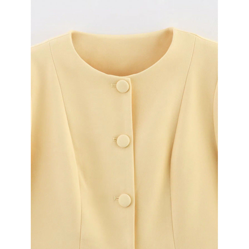 Damen moderne Blazerjacke mit strukturiertem Design Heidi-Mode