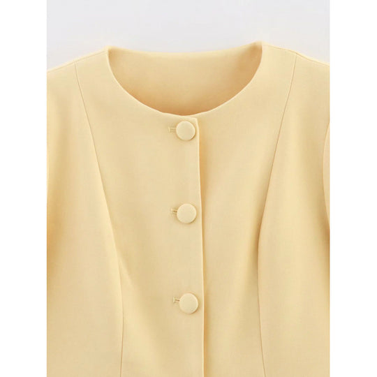 Damen moderne Blazerjacke mit strukturiertem Design Heidi-Mode