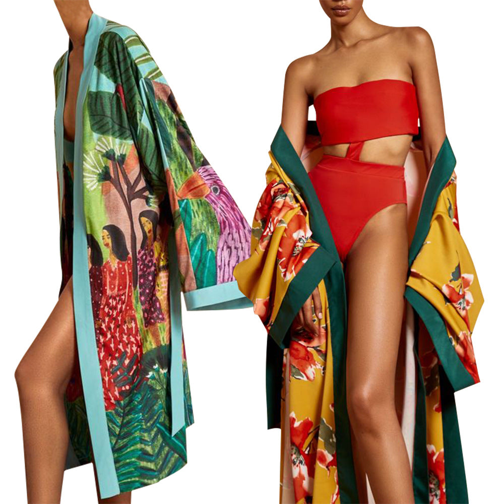 Damen Robe mit floralem Design und großzügigem Schnitt Heidi-Mode