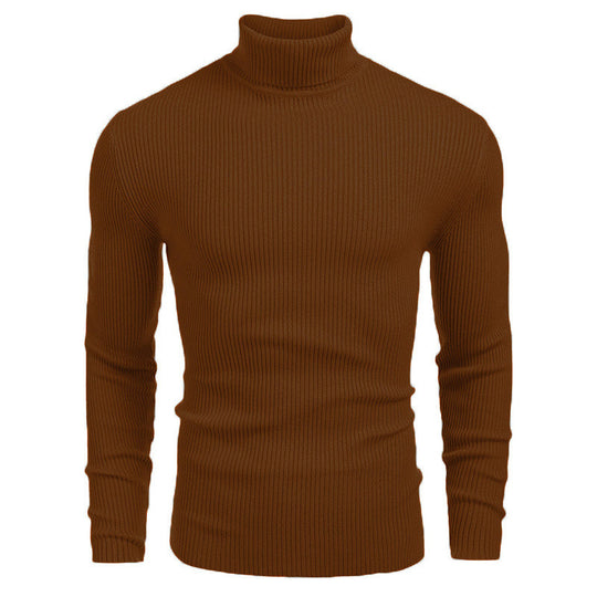 Herren Rollkragenpullover aus feinem Rippstrickmaterial Heidi-Mode