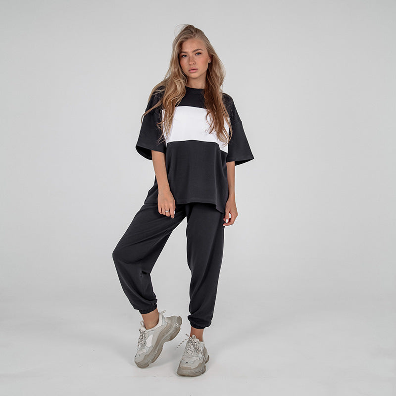 Damen modisches Sport-Loungewear-Set mit lässigem Oversized Oberteil und bequemen Jogginghosen Heidi-Mode