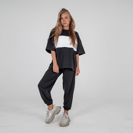 Damen modisches Sport-Loungewear-Set mit lässigem Oversized Oberteil und bequemen Jogginghosen Heidi-Mode