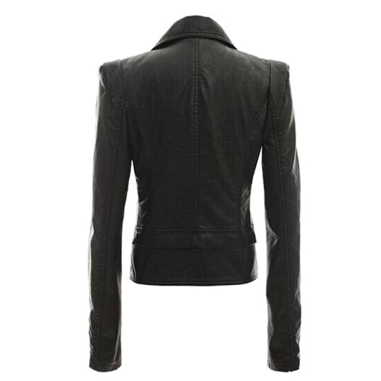 Damen jacke mit asymmetrischem Reißverschluss und stilvollen Zipper-Details Heidi-Mode