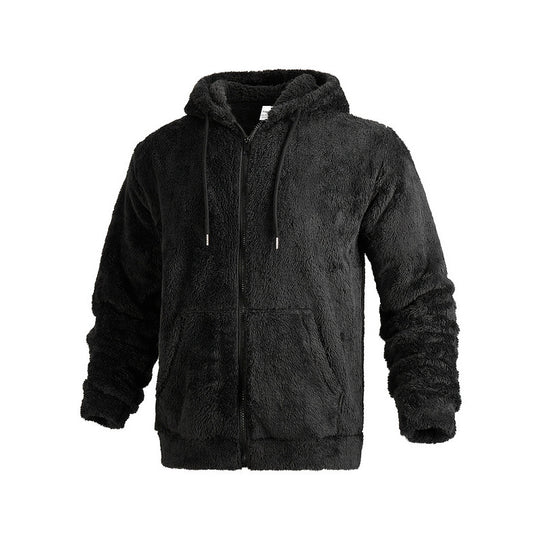 Herren Fleecejacke mit Kapuze und weichem Innensof Heidi-Mode