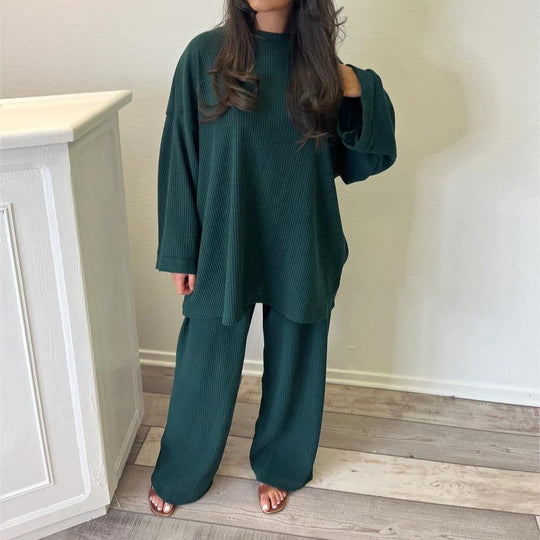 Damen Bequemes und stylisches Lounge-Set aus Rippstrick Heidi-Mode