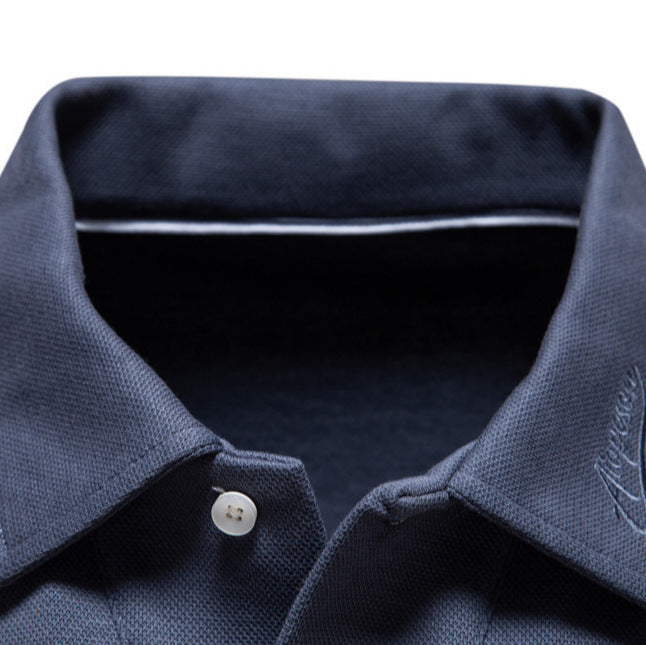 Herren Langarm Poloshirt aus atmungsaktivem Baumwollmix mit modischen Akzenten Heidi-Mode