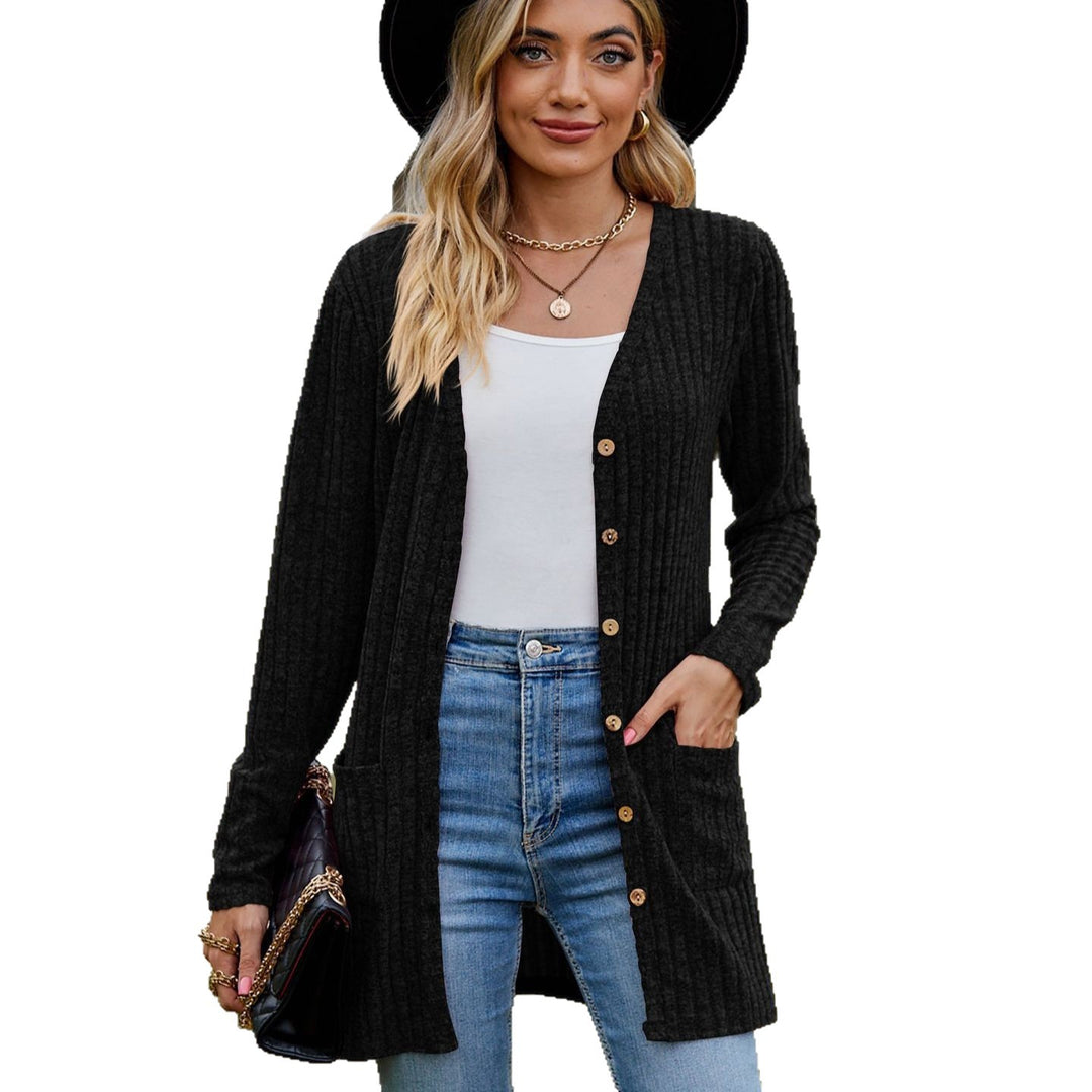 Damen kuschelige Strickjacke mit praktischen Taschen und modischem Rippdesign Heidi-Mode
