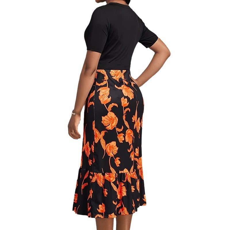 Damen Kleid mit floralem Muster und Knopfdetails Heidi-Mode