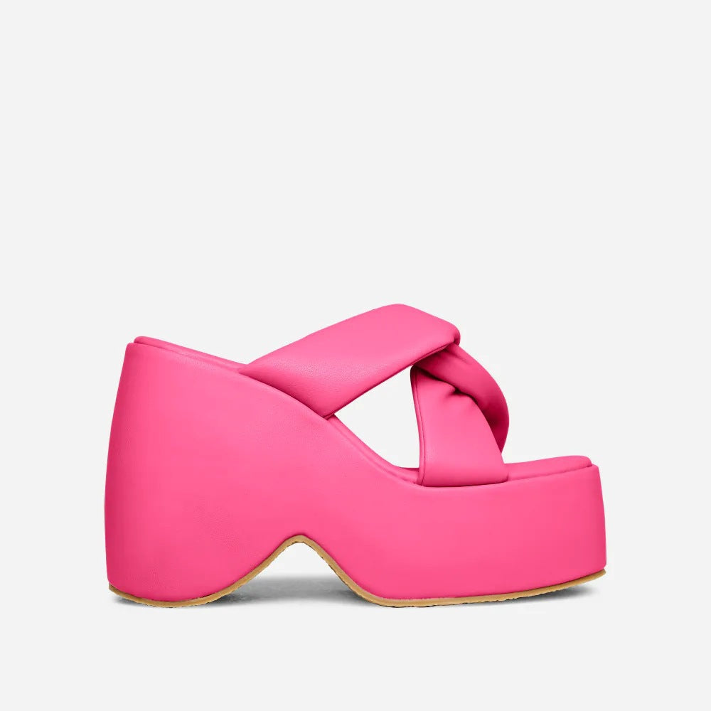 Femme Plattform Rutsch-Sandalen mit skulpturalem Design Heidi-Mode