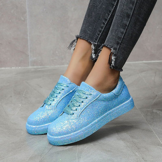 Damen Glitzernde Freizeit-Sneaker mit atmungsaktiver Sohle und rutschfestem Design Heidi-Mode