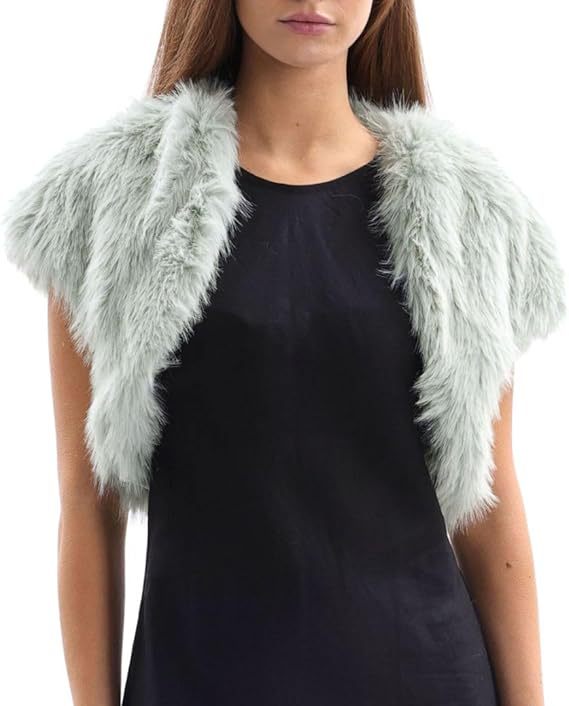 Damen Flauschige Kunstpelzweste im offenen Design Heidi-Mode