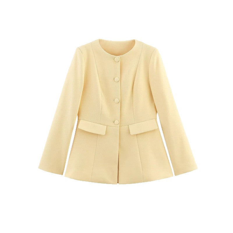 Damen moderne Blazerjacke mit strukturiertem Design Heidi-Mode