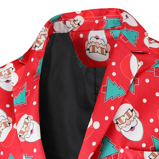 Herren festlicher Blazer mit fröhlichem Weihnachtsdesign Heidi-Mode