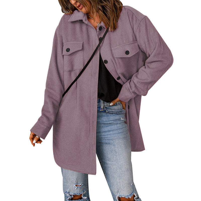Damen Overshirt-Jacke mit praktischen Brusttaschen und schickem Schnitt Heidi-Mode