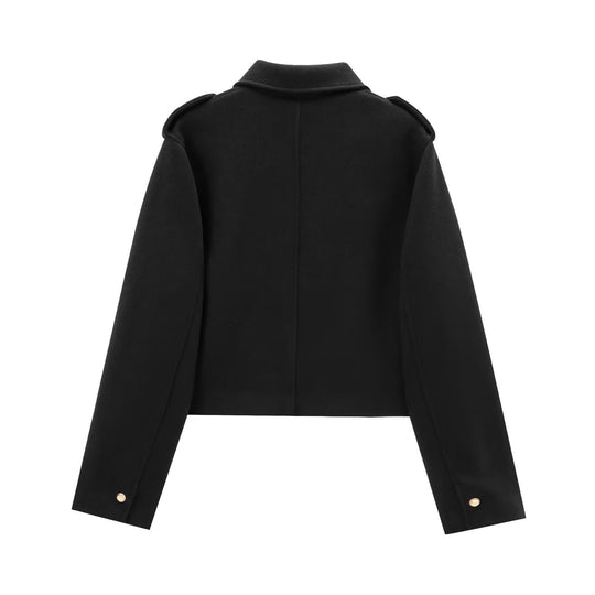 Damen moderne cropped Jacke mit goldenen Druckknöpfen Heidi-Mode