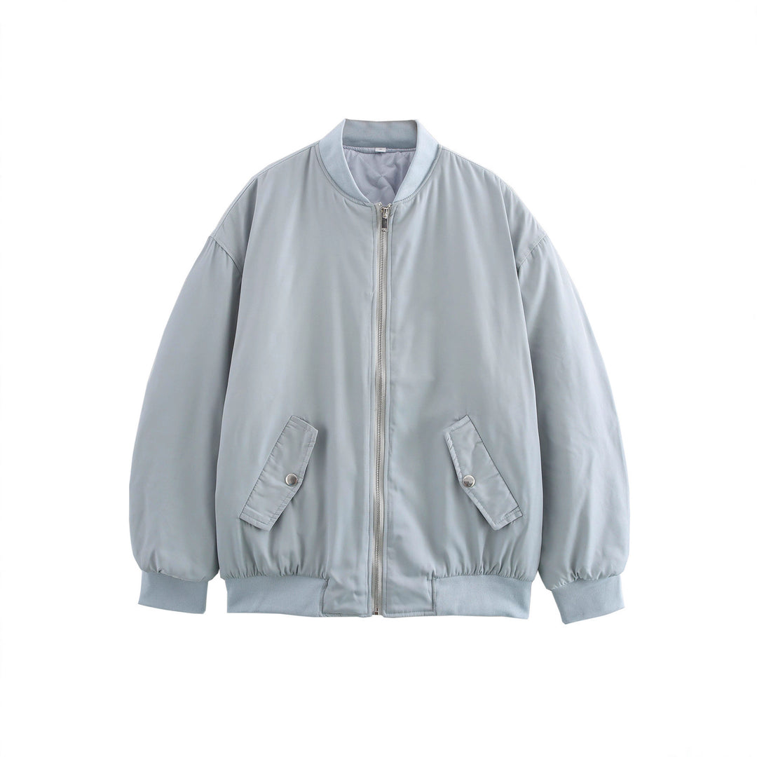 Damen lässige Bomberjacke mit elastischem Bund und praktischen Taschen Heidi-Mode