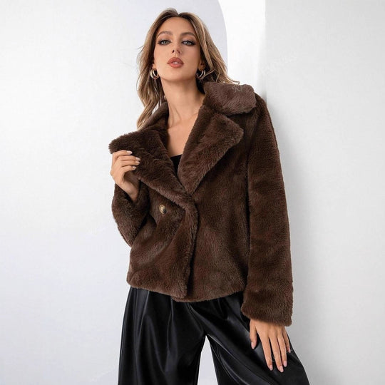 Damen Trendige und weiche Teddyjacke Heidi-Mode