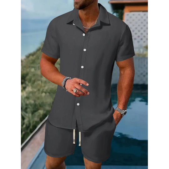 Herren lässiges Kurzarmhemd und Shorts-Set Heidi-Mode