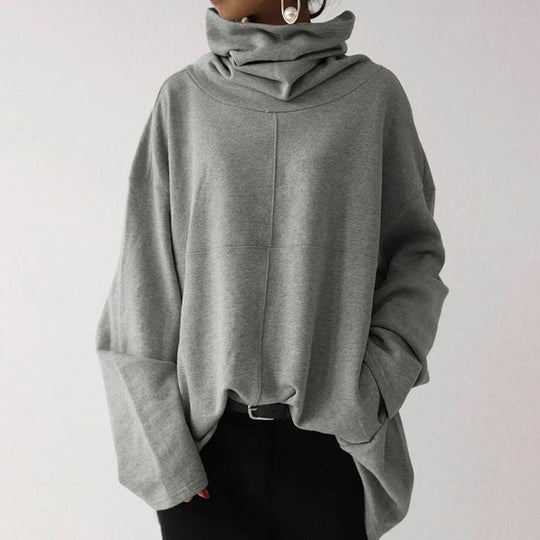 HeidiMode | Trendiger Einfarbiger Turtle-Neck Pullover