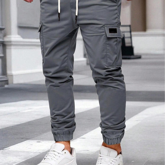 Herren Cargo-Hose mit elastischem Bund und multifunktionalen Taschen Heidi-Mode