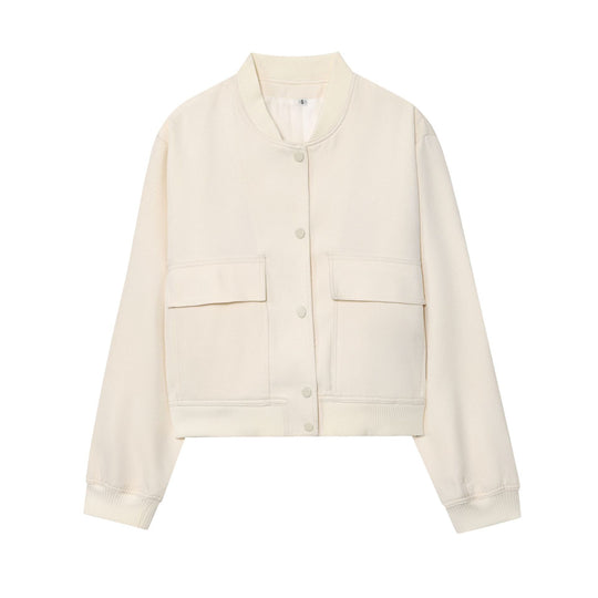 Damen Bomberjacke mit praktischen großen Taschen und elastischen Bündchen Heidi-Mode