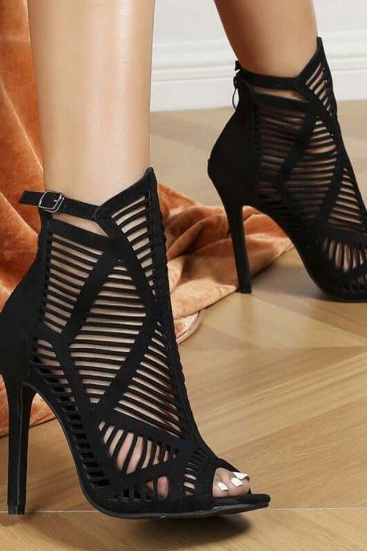 Heidi-Mode | Runde Offene Zehen Laser Hohle Vielseitige Sandalen