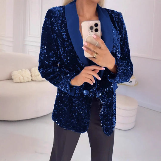 Damen Glitzernder Blazer Heidi-Mode