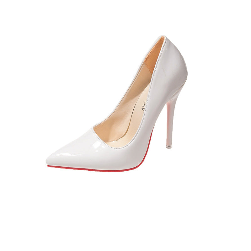 Damen Klassische High Heels mit spitz zulaufendem Design und hochglänzender Oberfläche Heidi-Mode