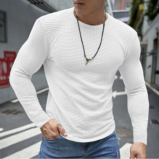 Herren Langarmshirt aus strukturiertem Material Heidi-Mode