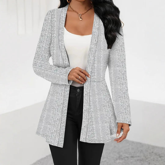 Damen Moderne Strickjacke mit asymmetrischem Schnitt und eleganten Details Heidi-Mode