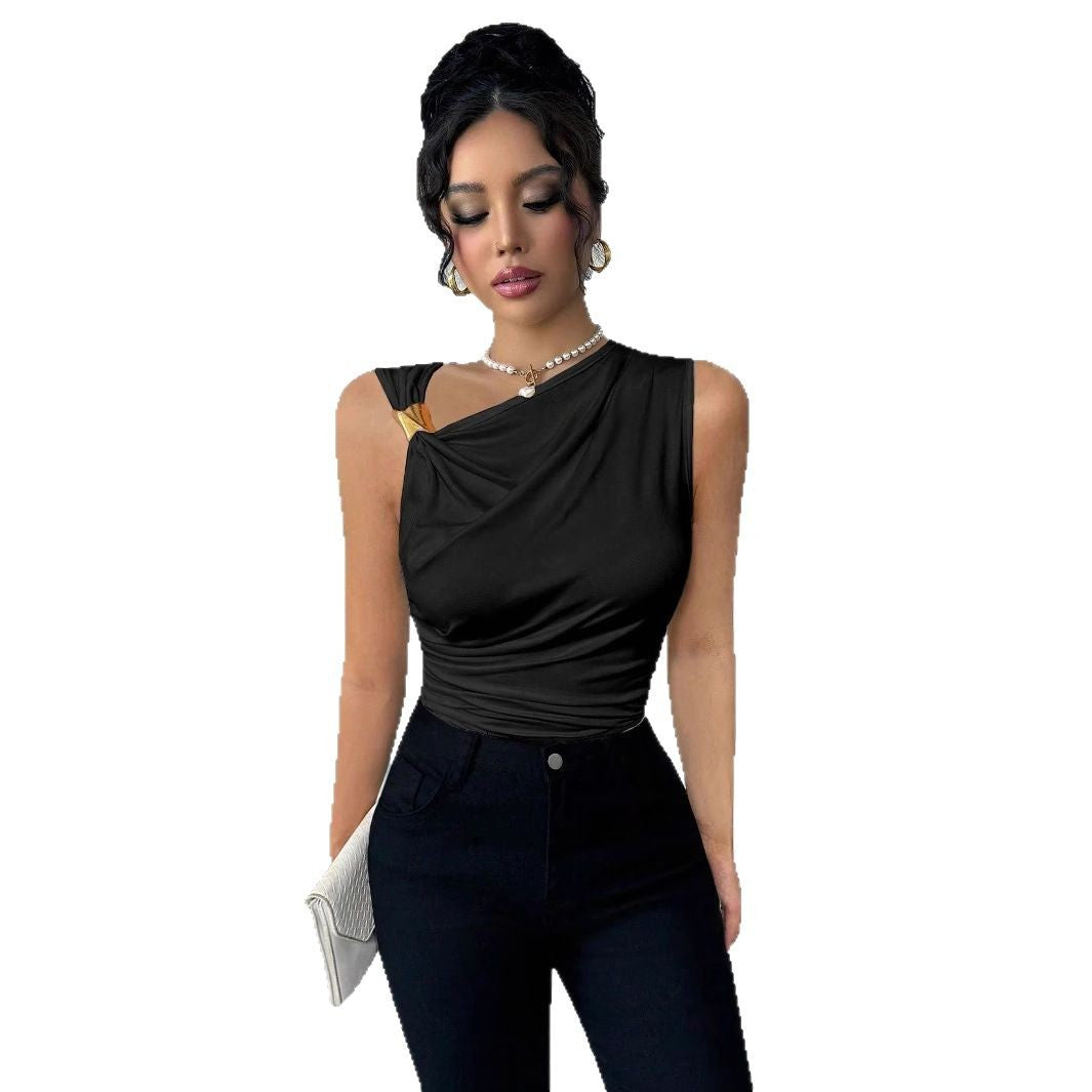 Damen ärmelloses Top mit dekorativem Knoten Heidi-Mode