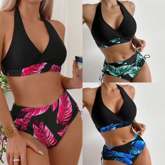 Damen Hochgeschnittenes Bikini-Set mit raffinierten Schnürdetails Heidi-Mode