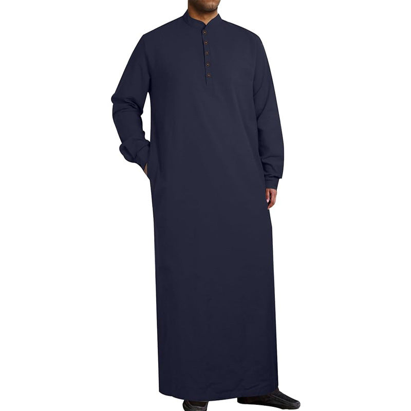 Herren moderner Kaftan mit Knopfleisten-Design und weichem Baumwollmaterial Heidi-Mode