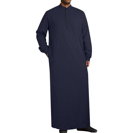 Herren moderner Kaftan mit Knopfleisten-Design und weichem Baumwollmaterial Heidi-Mode