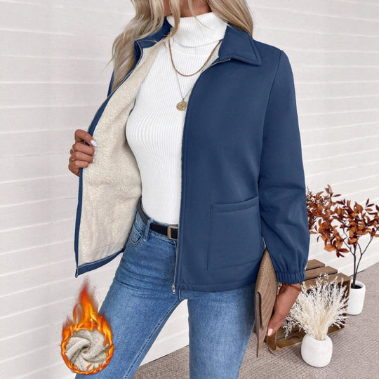 Damen Freizeitjacke mit Frontreißverschluss und praktischen Taschen Heidi-Mode