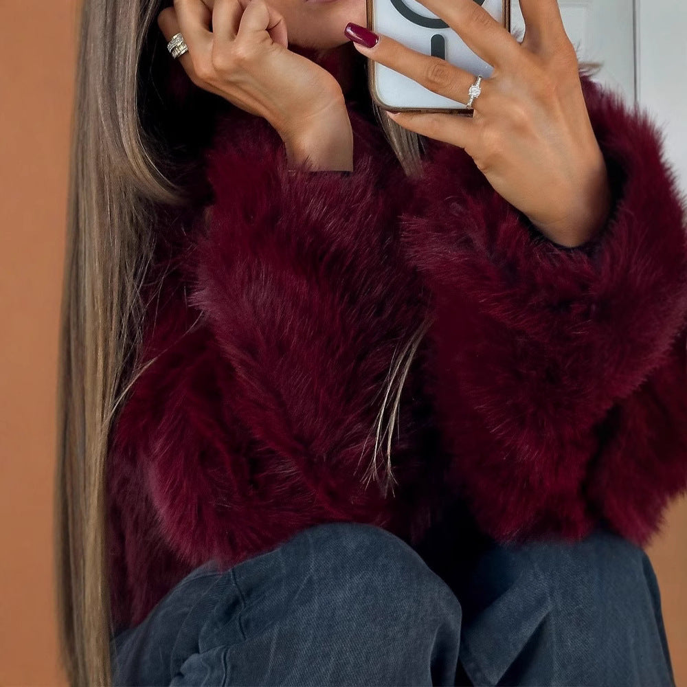 Damen Kunstpelzjacke im eleganten Oversized-Stil Heidi-Mode